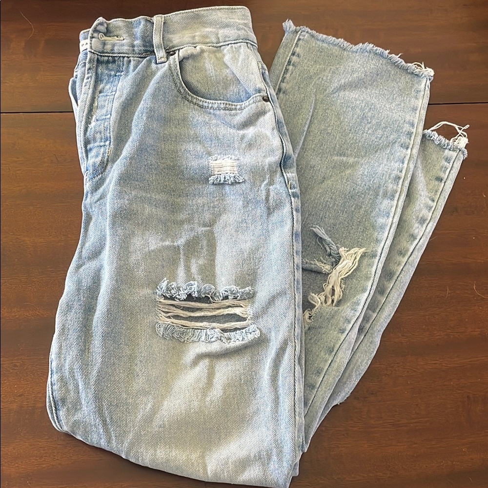 Distressed Light Blue Jeans